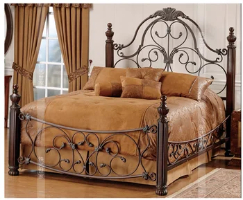 Kaustytomis geležies lova Europos derliaus kaustytomis Geležies Lova 1,5 m 1,8 m Villa lova, viengulė lova, dvigulė lova Šviesos prabanga