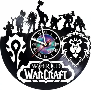 Pasaulio Warcrafts Vinilo Įrašas Sieninis Laikrodis Silent Gyvenimo Kambario, Miegamasis Dekoratyvinės Sienų Laikrodis Kūrybos Namuose Viešbutis Sienų Apdaila