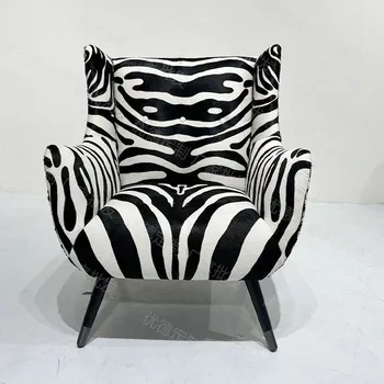 Europos stiliaus paprastas kambarį vieną vietą zebra modelio dizaineris, kūrybos sofa-lova, kėdės