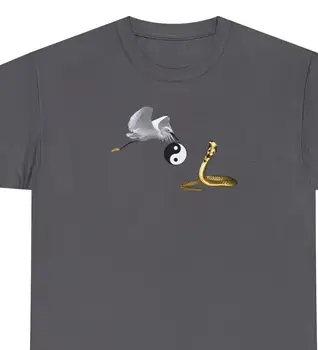Kovos Menų T-shirt Gyvatės ir Gervės Kung Fu Chi