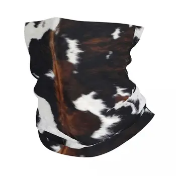 Škotijos Aukštikalnių Karvės, karvės odos Tekstūra Bandana Neck Gaiter Žygiai, Medžioklės Apvyniokite Šaliku Gyvūnų Odos Balaclava Šilčiau