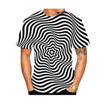 2023 Naujas Mados 3D Spausdinimo Marškinėliai Vertigo Hipnotizuojantis Juokinga Marškinėlius Unisex Iliuzijos Meno Kietas Gatvės Viršūnes Dydis XXS-6XL