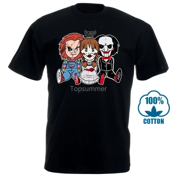 Geek T Shirts Chucky Annabelle Dėlionės Medvilnės T Shirts Jaunimo O Kaklo Tee Marškinėliai Mados Vyrų Naujausią Trumpomis Rankovėmis Vyrams Tees 2018