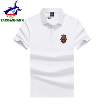 TACE&SHARK 2023 Mados vientisos Spalvos Polo Marškinėliai Vasarą Vyrams Ryklys Polo Marškinėliai Laisvalaikio Prekės ženklo Verslo Viršų Drabužių 3XL