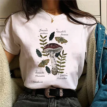 Grybų marškinėliai moterims Japonijos marškinėlius mergina y2k 2000-ųjų drabužiai