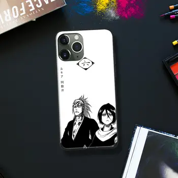 Renji ir Rukia Bleach Anime Minkštos TPU Stiklo Telefono dėklas skirtas IPhone SE 6s 7 8 Plus X Xr Xs 11 12 13 Mini Pro Max 