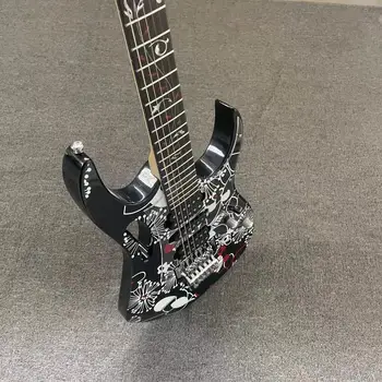 Sakura modelį ranka-dažytos 6-string elektrinė gitara padalinta elektrinė gitara, rankomis dažyti modelio kūno, blizgančios, rožė, mediena, fin