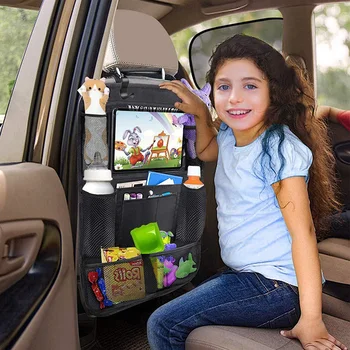 Automobilių Saugojimo Kišenės Backseat Organizatorius Su Touch Screen Protector Atgal Planšetinio Kompiuterio Laikiklį, Krepšys, Auto Sėdynės Padengti Kelionės Kelionės Vaikas