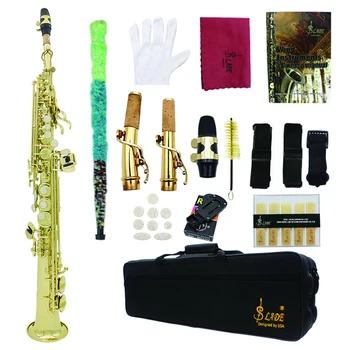 SLADE S60 Sopranas Saksofonas Sax Bb B Butas Aukso Žalvario Saxofon Woodwind Muzikos Instrumentas, Saksofono Dalys ir Priedai