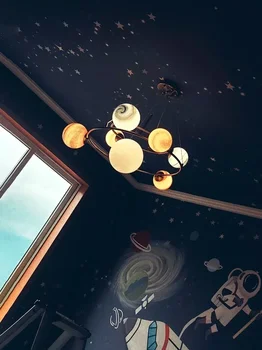 Klajojo Žemėje Liustra Planeta Vaikų Kambario Erdvė, svetainė, Miegamasis Lempos Nordic Light Luxury Lempos Mėnulį Liustra