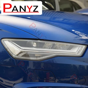 2vnt Automobilių Žibintų Apsauginės Plėvelės Žibintų Restauravimas Skaidri Juoda TPU Lipdukas Audi A6 C7 4G S6 RS6 2012-2018