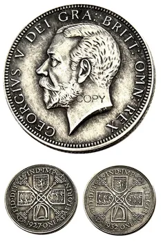 1927/1932 2VNT Florinas Didžiosios Britanijos UK Sidabro Padengtą Kopijuoti Kopijuoti Monetos