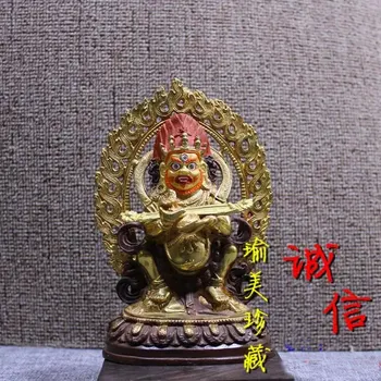 Specialus Pasiūlymas budos statula # 17CM # Budizmas Dvi rankos mahagala Mahakala Budos Auksu žalvario statula Talismanas
