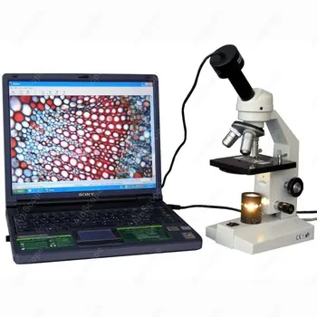 Studentų Junginys, Mikroskopu--AmScope Prekių 40X-400X Studentų Junginys Mikroskopas + 1.3 MP Skaitmeninė Kamera, M200-MS-M