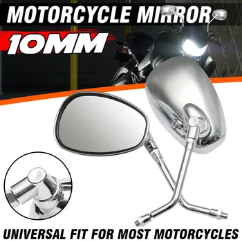 10mm Motociklo galinio vaizdo Veidrodėliai Motociklą Aliuminio išoriniai išilginis Pabaigos Šoniniai galinio vaizdo Veidrodėliai Honda /Kawasaki /Suzuki