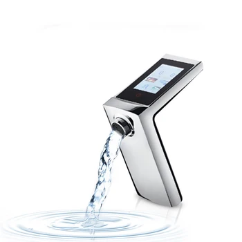 2023 Karšto pardavimo prabanga high-tech smart maišytuvas Skaitmeninis ekranas maišytuvas automatinis sustabdymas termostatas vonios kambario jutiklis 
