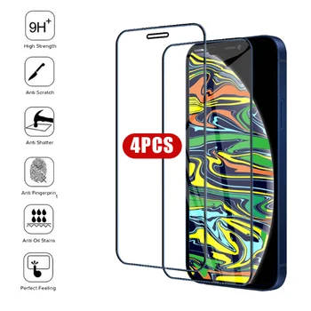 4PCS Screen Protector, iPhone 13 12 11 Pro Max Mini Grūdintas Stiklas iPhone 14 Pro 7 8 6 6S Plus SE 2020 X XR Xs Max