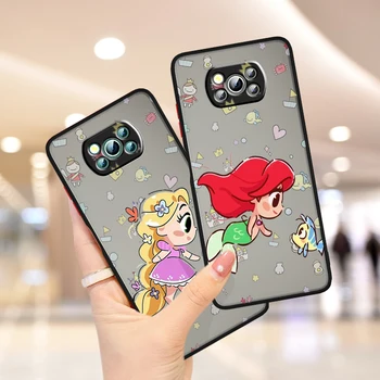 Princesė Mielas Anime Xiaomi Poco X5 F5 X3 M3 M5S M4 F4 C 55 C50 C40 GT Pro 4G 5G Matinio Permatomas Telefono dėklas Fundas Dangtis