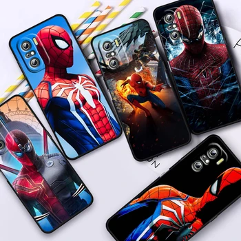 Marvel SpiderMan niekaip Namų Telefoną Atveju Xiaomi Redmi 12 Pastaba Turbo 11E 11S 11 11T 10 10 9 9S Pro Plus 5G Juodo Dangtelio