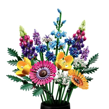 Wildflower Puokštė Blokai Suderinama 10313 Dirbtinės Gėlės Konstruktorius Botanikos Gabalas Jubiliejų, Gimtadienį Plytų Dovanos