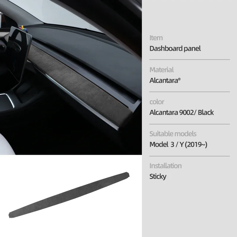 Alcantara For Tesla Modelis 3 Modelis Y 2023-2019 Automobilio Prietaisų Skydelio Dangtelį Dekoratyvinis Wrap Bžūp Raštas Padas Innner Priedai