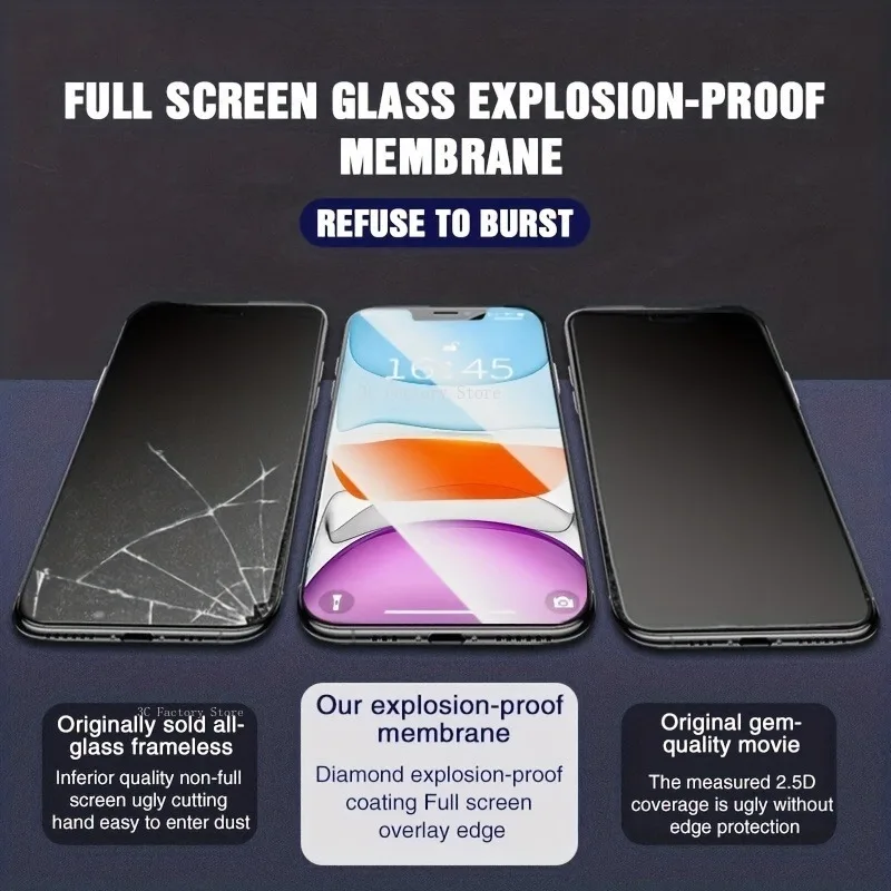2vnt HD Apsauginis Stiklas IPhone 15 Pro Max 11 12 Pro XR XS MAX Screen Protector, IPhone 13 14 Pro Max 7 8 Plus Stiklo