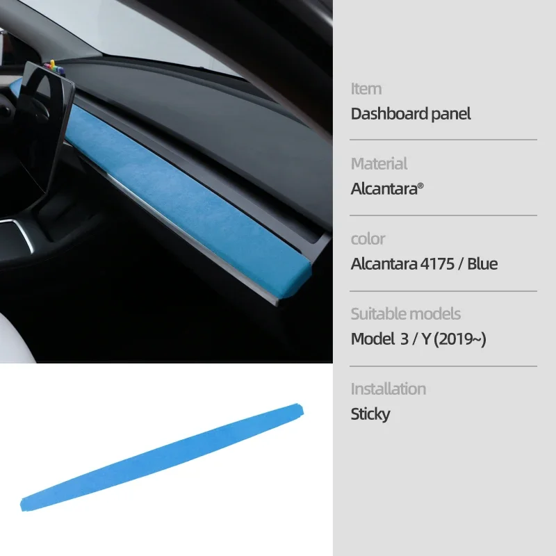 Alcantara For Tesla Modelis 3 Modelis Y 2023-2019 Automobilio Prietaisų Skydelio Dangtelį Dekoratyvinis Wrap Bžūp Raštas Padas Innner Priedai